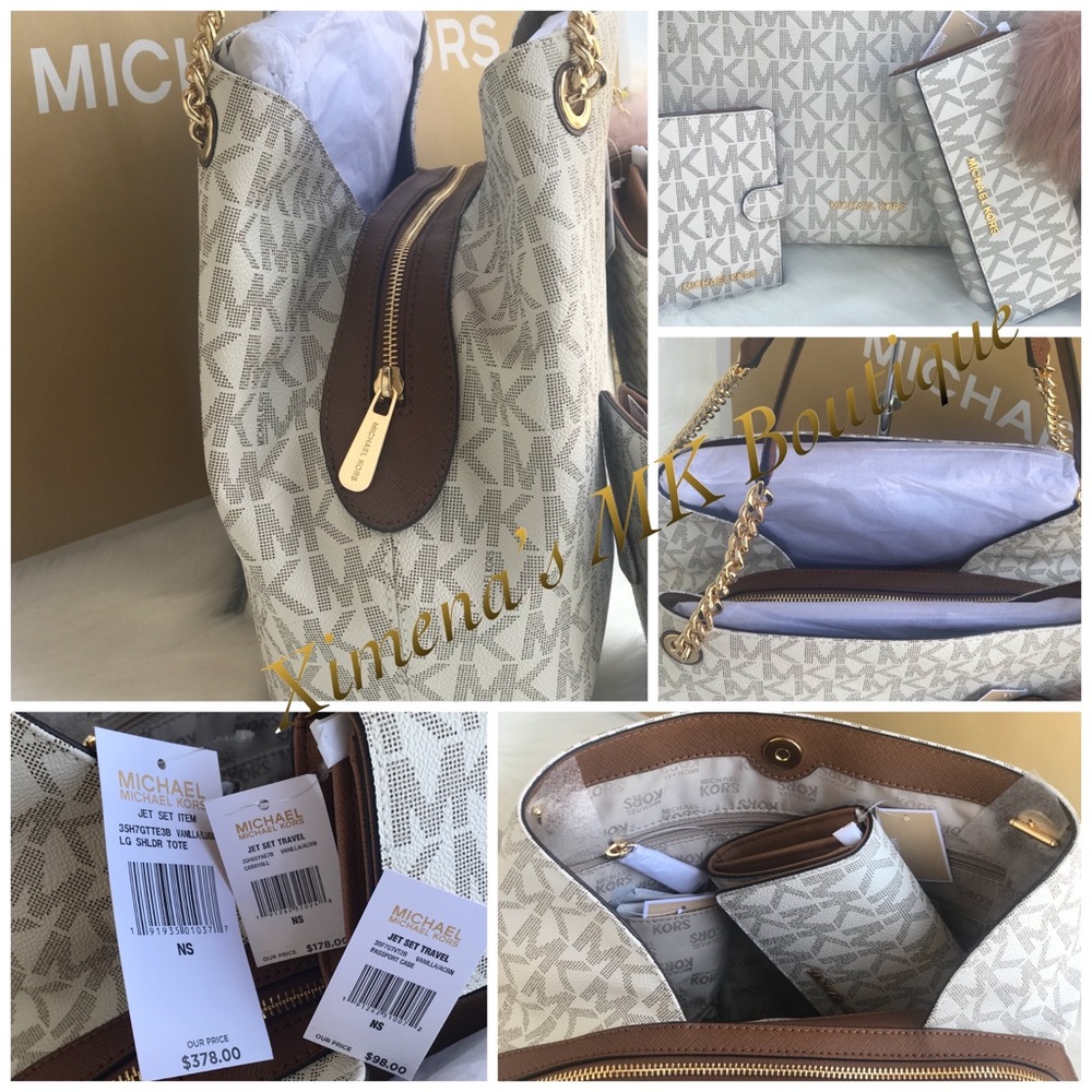 🌷MICHAEL KORS Jet Set Vanilla Shoulder Tote Set - Picture 7 of 8